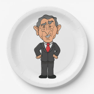 Assiettes En Carton Caricature politique amusante de George W Bush