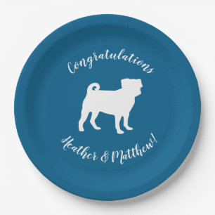 Assiettes En Carton Carlin Chien Baby shower Chien bleu Chiot garçon
