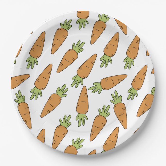 Assiettes En Carton Carottes (Devant)