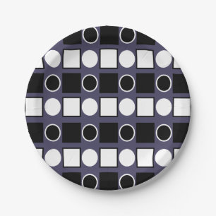 Assiettes En Carton Carré blanc pourpre Cercle géométrique