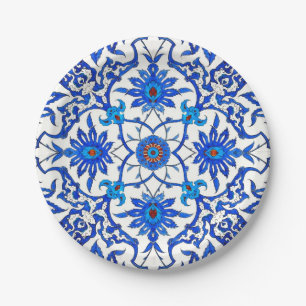 Assiettes En Carton Carrelage chinois Art Nouveau - Cobalt Bleu & Blan