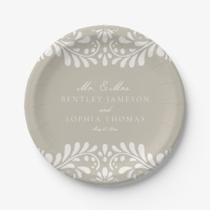 Assiettes En Carton Carrelage Talavera beige Espagne Mariage Fiesta