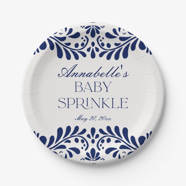 Assiettes En Carton Carrelage Talavera bleu Espagne Fiesta Baby Spinkl (Devant)