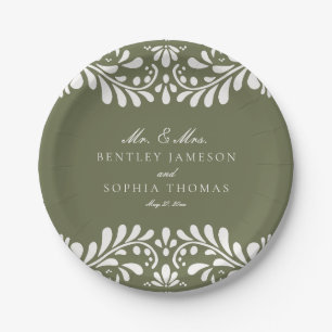 Assiettes En Carton Carrelage Talavera Vert Espagne Mariage Fiesta