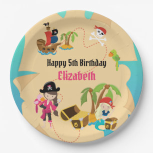Assiettes En Carton Carte au trésor mignonne Fête d'anniversaire de pi
