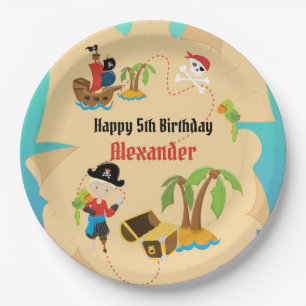 Assiettes En Carton Carte au trésor personnalisée pour garçon - Annive