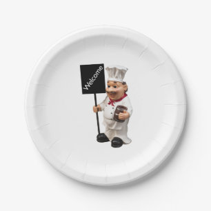 Assiettes En Carton Carte de menu de bienvenue - Chef cuisinier