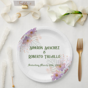 Assiettes En Carton Carte Fleur sauvage violette