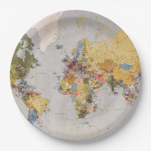 Assiettes En Carton carte mondiale