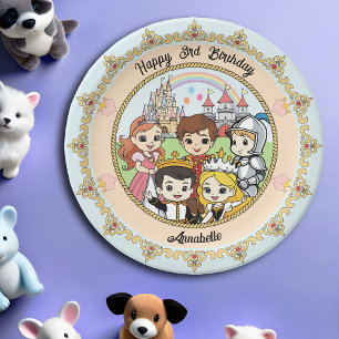 Assiettes En Carton Cartoon Fairytale Princesse et plaque en papier Ch