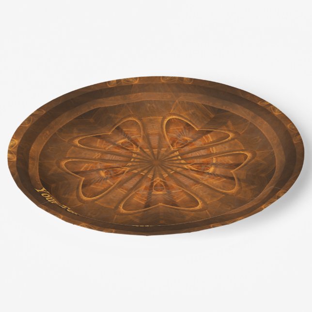 Assiettes En Carton Carving en bois fractal (Angle)