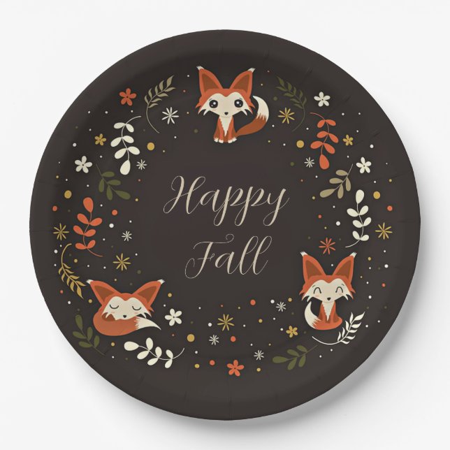 Assiettes En Carton Cas Foxes with customizable text (Devant)