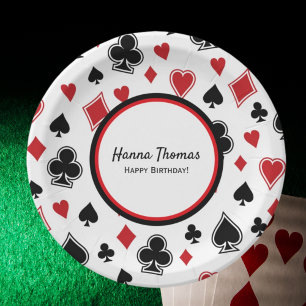 Assiettes En Carton Casino Poker Carte Thème Requin Anniversaire