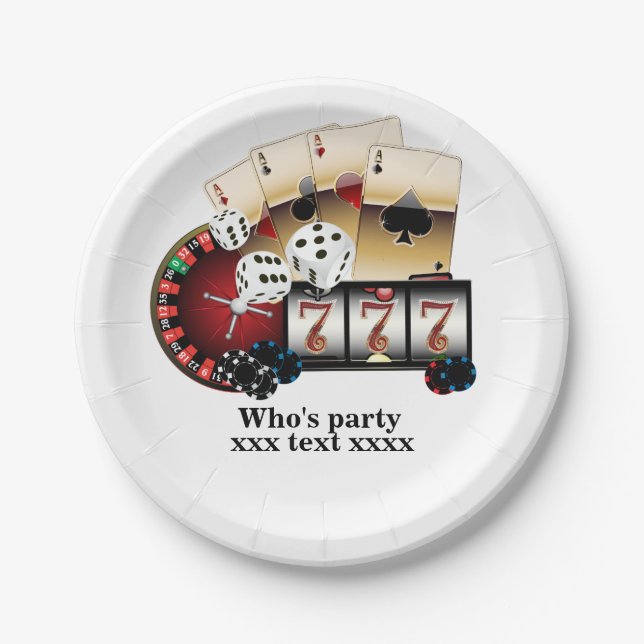 Assiettes En Carton casino, vegas, poker, jeu, adulte (Devant)