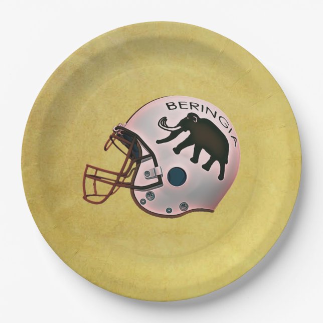 Assiettes En Carton Casque de football de l'Université de Beringia (Devant)