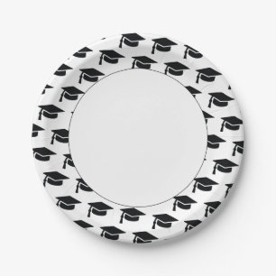 Assiettes En Carton Casquette Black Tassel de la fête de graduation