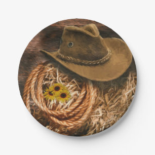 Assiettes En Carton Casquette Cowboy