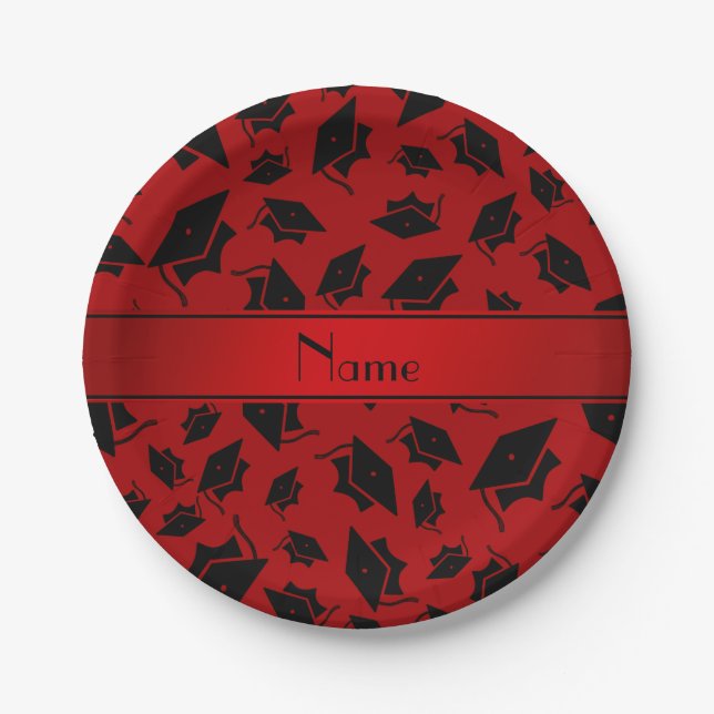 Assiettes En Carton Casquette rouge nommé personnalisé d'obtention du (Devant)