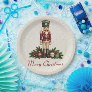 Assiettes En Carton Casse-noisette de Noël nordique avec ornement d'ar