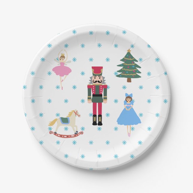 Assiettes En Carton Casse-noisette Illustration de ballet Snowflake se (Devant)