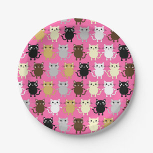 Assiettes En Carton Cat Cute Kitty Colorée 1er Anniversaire Thème de f