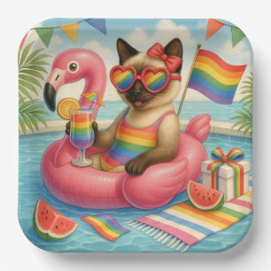 Assiettes En Carton Cat Pride Paws Pride d'inspiration chat LGBTQ