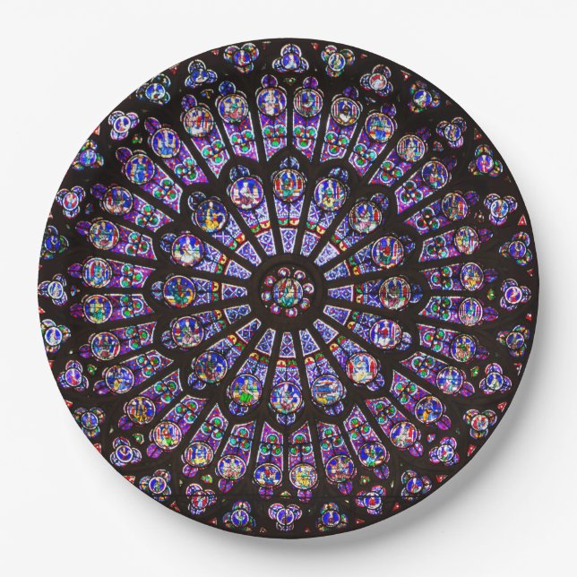 Assiettes En Carton Cathédrale Notre-Dame de Paris Rose (Devant)