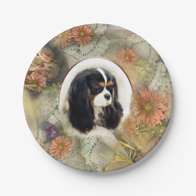 Assiettes En Carton Cavalier King Charles Spaniel (Devant)