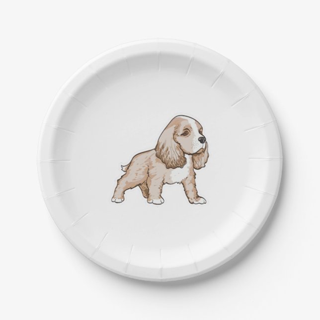 Assiettes En Carton Cavalier King Charles Spaniel (Devant)
