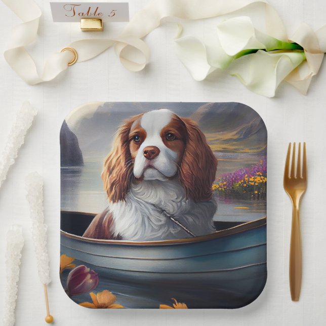 Assiettes En Carton Cavalier King sur une rame : une aventure Pittores (Mariage)