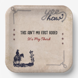 Assiettes En Carton Ce n'est pas ma première plaque de papier Rodeo