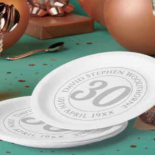 Assiettes En Carton Célébration commémorative du 30e anniversaire