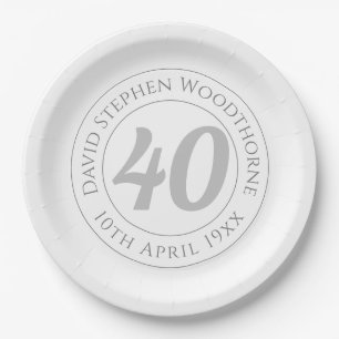 Assiettes En Carton Célébration commémorative du 40e anniversaire
