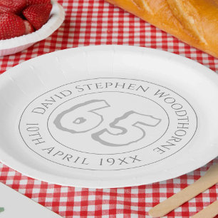 Assiettes En Carton Célébration commémorative du 65e anniversaire