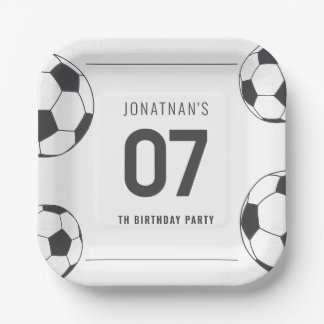 Assiettes En Carton Célébration d'anniversaire numéro sept de ballon d
