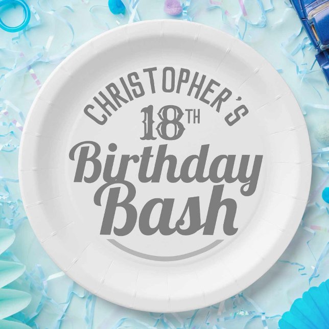 Assiettes En Carton Célébration de l'âge 18e Anniversaire Plaques papi (Créateur téléchargé)