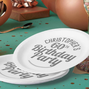 Assiettes En Carton Célébration de l'âge 60e Anniversaire Plaques papi