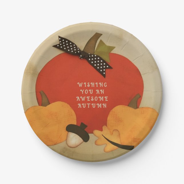 Assiettes En Carton Célébration de l'automne serviettes (Devant)