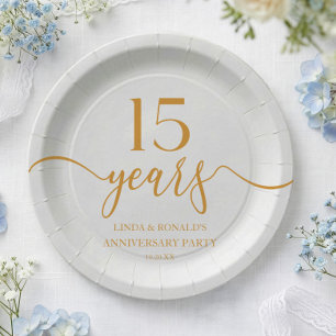 Assiettes En Carton Célébration élégante de Champagne pour les 15 ans