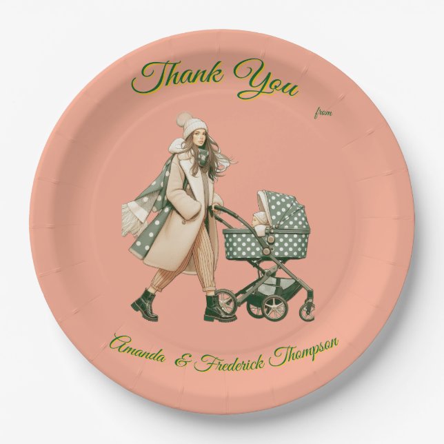 Assiettes En Carton Célébrations d'hiver dans la neige, avec Kittens (Devant)