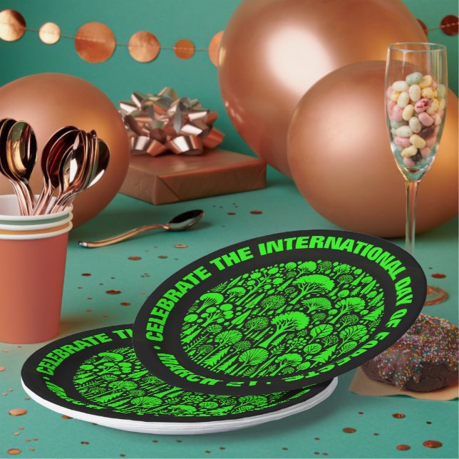 Assiettes En Carton Célébrer la Journée internationale des forêts (Multi)