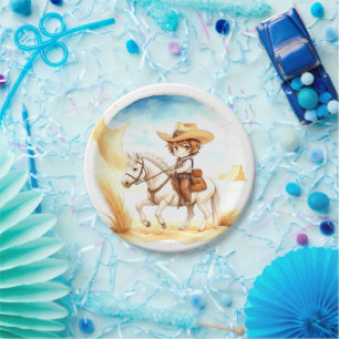 Assiettes En Carton Célébrez le Baby shower Little Cowboy