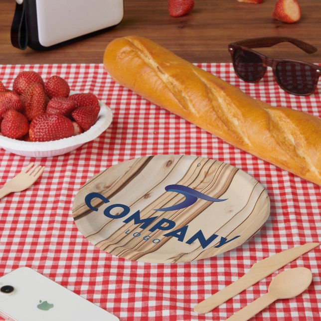 Assiettes En Carton Célébrez le logo de l'entreprise sur mesure (Pique-nique)