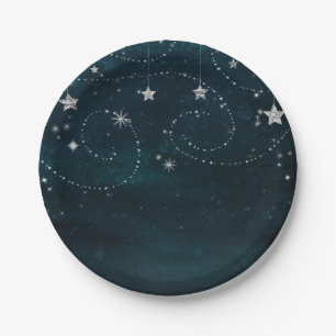 Assiettes En Carton Céleste Starry Sky Swirls Baby shower Party