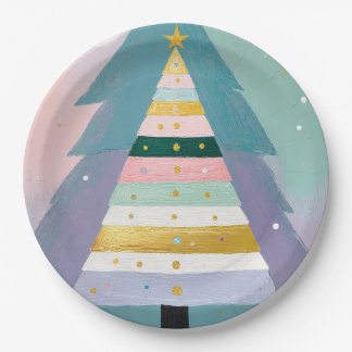Assiettes En Carton Celestial Pastel Christmas Tree