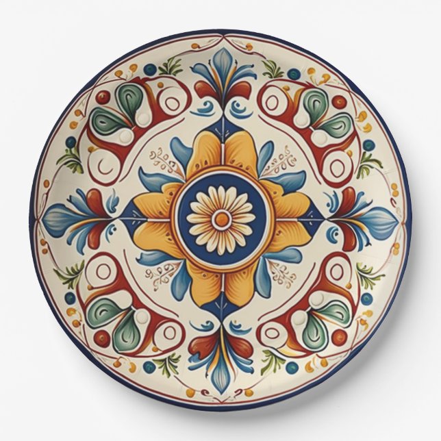 Assiettes En Carton Céramique italienne sicilienne traditionnelle (Devant)
