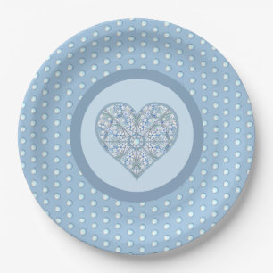 Assiettes En Carton Céramique Lace Bleu clair