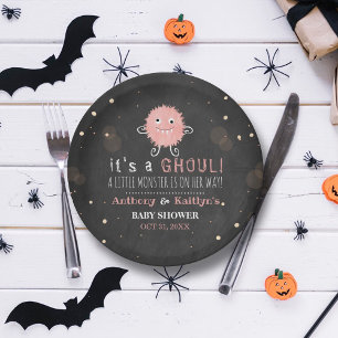 Assiettes En Carton C'est A Ghoul ! Baby shower d'Halloween de Little 