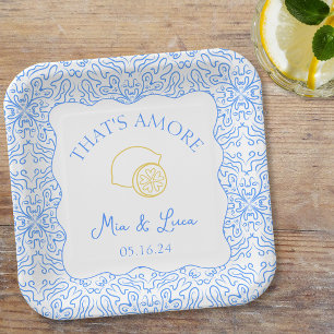 Assiettes En Carton C'est Amore Lemon Tiles Mariage méditerranéen amus