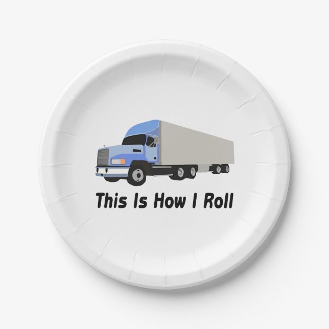 Assiettes En Carton C'est comment je roule semi le camion (Devant)